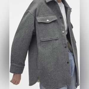 Zara soft grey shirt jacket shacket